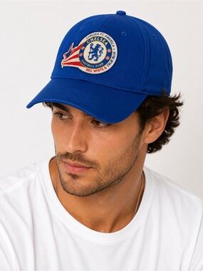 Chelsea FC America Red, White & True Blue Adjustable Baseball Cap One Size